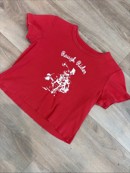 Brandy Melville Tops - Brandy Melville Red 'Rough Rider' Graphic Crop Tee